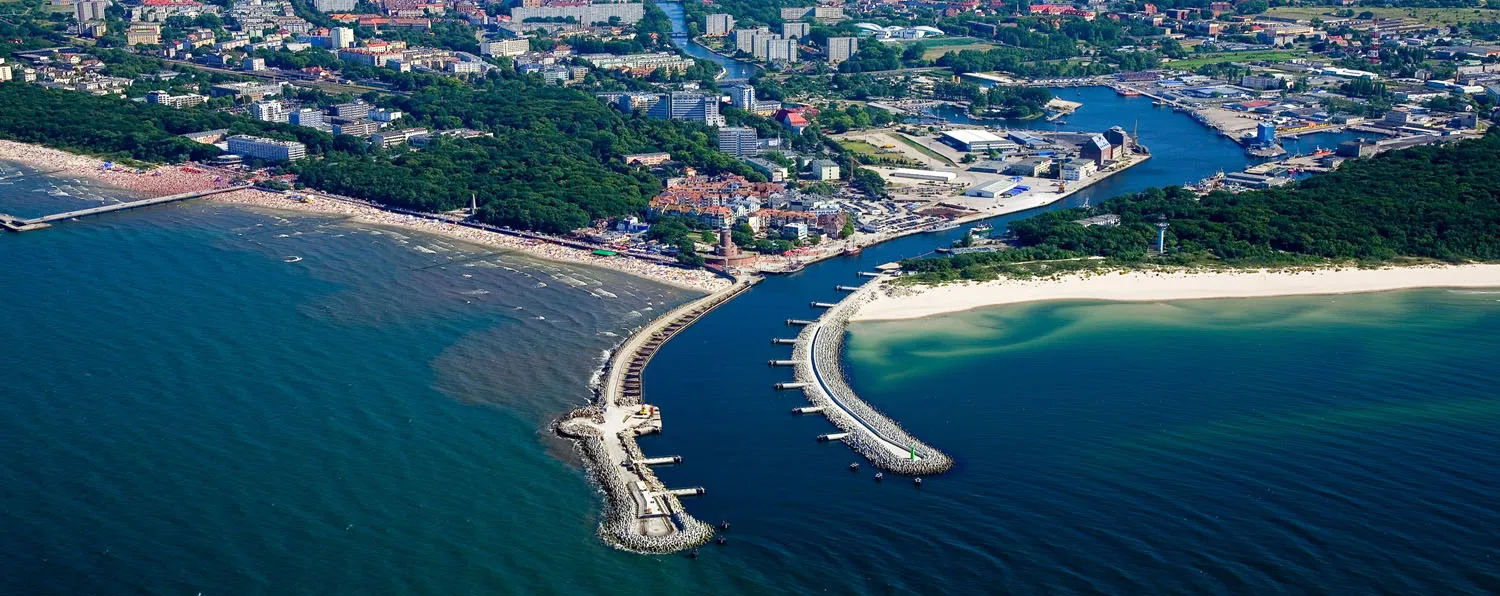 Beach in Kołobrzeg at sunset